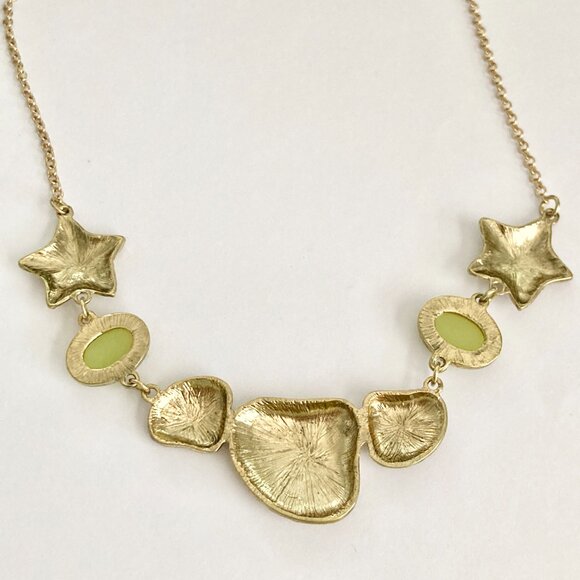 Gold Sea Shell Starfish Bib Necklace Plated Sea Life Island Nautical Beach 20" - Picture 8 of 13